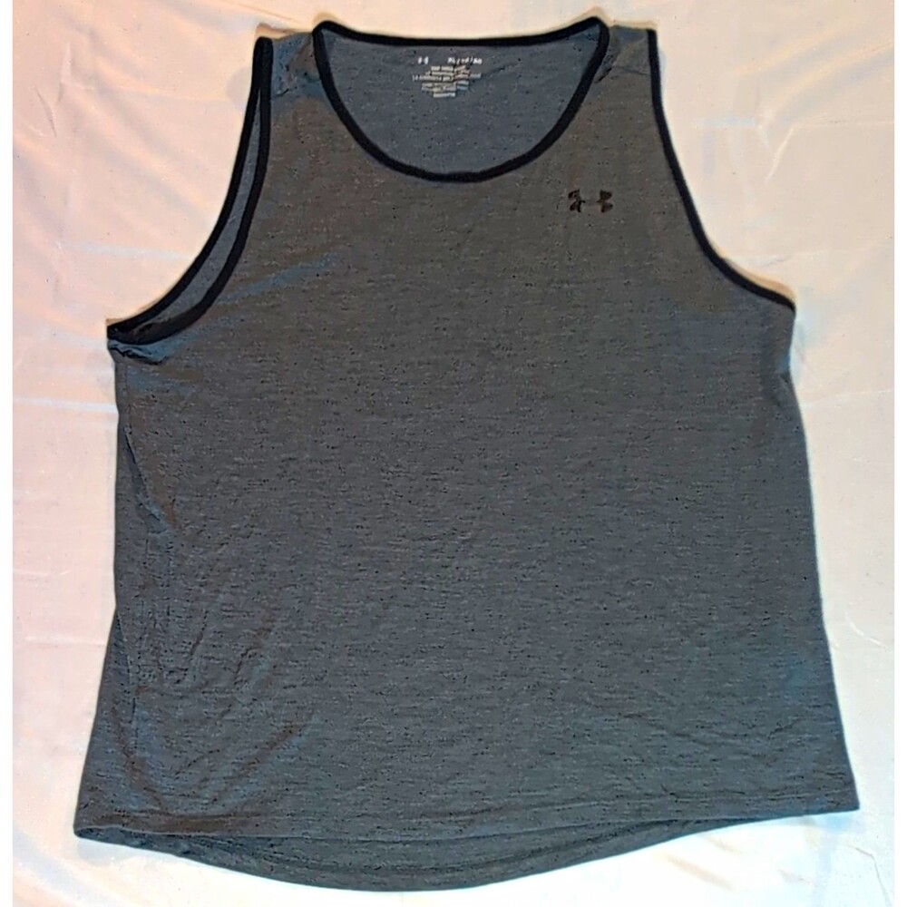 Under Armour HeatGear Tech Tank Men’s XL Fitted Sleeveless Crew Neck Gray